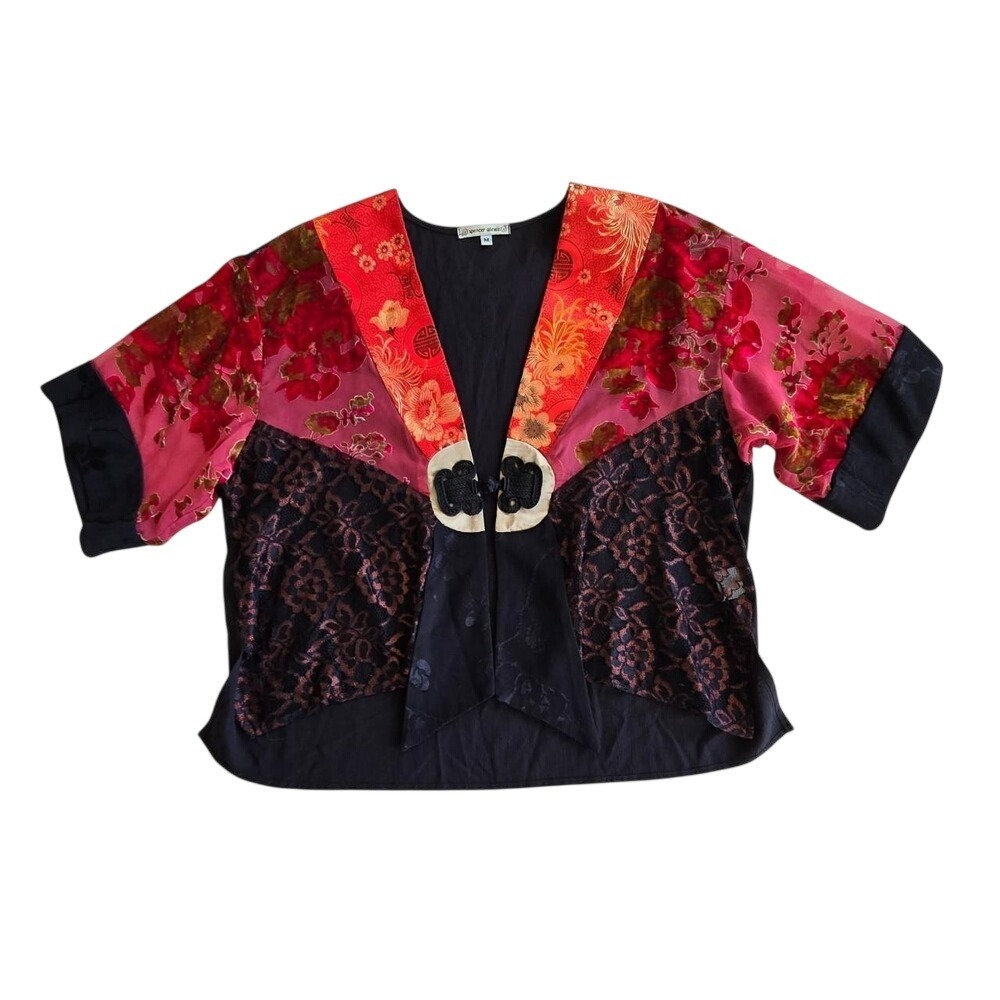 90s Boho whimsigoth kimono style blouse cardigan / artsy, indie, witchy, unique